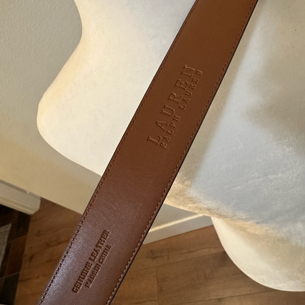 Lauren Ralph Lauren Navy Leather Belt - Picture 2 of 5